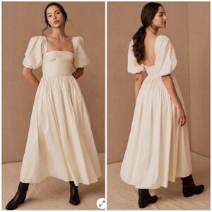 ❌SOLD❌NWT Sachin + Babi Cream Puff Sleeve Midi Dress